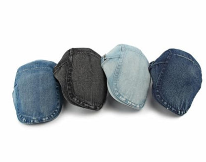 Cotton Newsboy Cap,Breathable Ivy Gatsby Cabbie Beret Hat for Men's Women Driving Hunting Golf - color: Denim Light Blue
