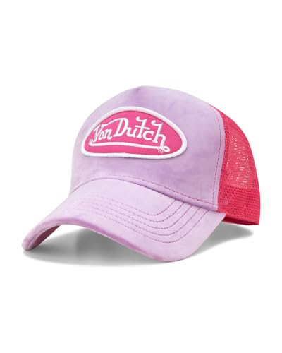 Von Dutch Unisex Velvet Trucker Hat, Curved Bill, Mesh Back, Snapback - color: Lilac Ice