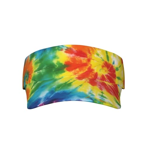 Adjustable Sun Visor Hats, Lightweight Open-Top Sports Visors - color: Tie Dye