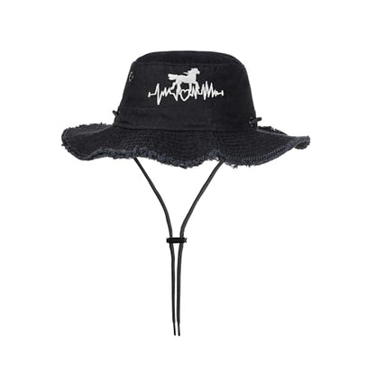 Bucket Hats Sun Hat UV Protection Packable Fishing Hats for Women Lightweight Hiking Hat - color: Horse Heartbeat