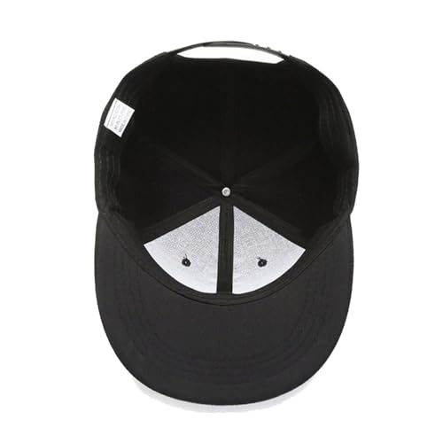 JHDESSLY 100% Cotton Snapback Hat for Men Women, Flat Bill Brim Baseball Cap Teens Adjustable Hip Hop Style Blank Trucker Hat - color: Navy