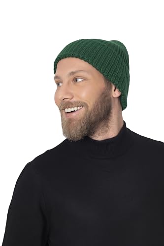 Seamless Beanie Cap, Acrylic Unisex Winter Beanie - color: Green