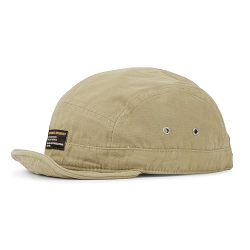 Clakllie Retro 5 Panel Short Brim Cap Casual Baseball Caps Dad Hat Flat Bill Snapback Fitted Caps Trucker Hat Short Cadet Cap - color: S-dy09-khaki