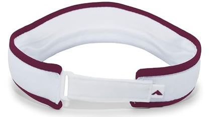 Pacific Headwear Unisex Adult Pacific Headwear Lite Allsport Active Visor - color: White/Maroon