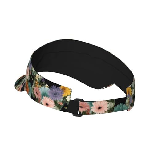 Unisex Adjustable Sports Sun Visor - color: Floral Cat