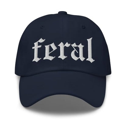 NX Feral Embroidered Curved Bill Cap Relaxed Fit Low Crown Adjustable Dad Hat - color: Navy