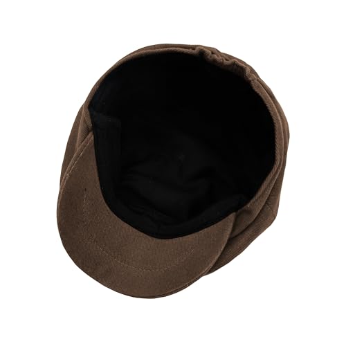 Newsboy Hats for Men Flat Cap Cotton Caps for Men Classic 8 Panel Ivy Hat Driver Cap for Women (Cotton, Denim) - color: Coffee
