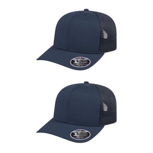 Cap America i8502 Flexfit 110 6-Panel Trucker Cap w/Adjustable Snapback - color: Navy