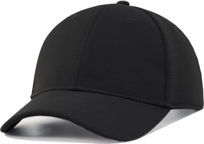 TSSGBL Men's Plain Baseball Hat - OSFM & XXL Big Head Fit，Adjustable Structured Ball Cap with Reflective Sandwich Brim - color: Solid Black, size: Medium-Large