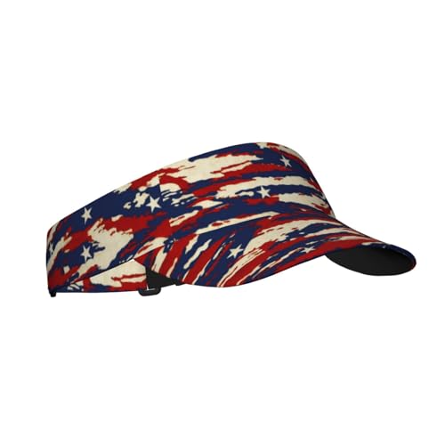 Adjustable Sun Visor Hats, Lightweight Open-Top Sports Visors - color: American Camo