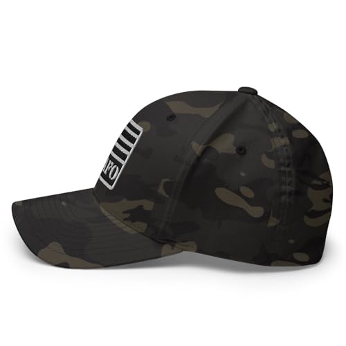 FX FAFO USA Flag Fitted Hat Embroidered Curved Bill Mid Crown Closed-Back Structured Twill Cap - color: Multicam Black, size: Large-X-Large