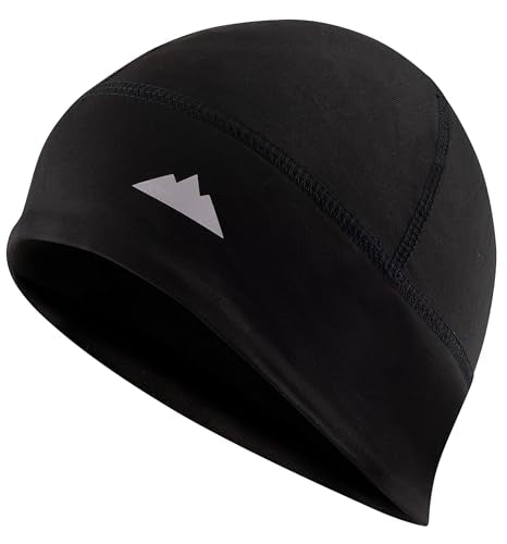 Tough Headwear Thermal Skull Cap - Moisture-Wicking Running Beanie - Wind-Blocking Cycling Cap - 4-Way Stretch Beanie for Men - color: Black