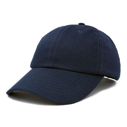 DALIX Baseball Cap Dad Hat Plain Men Women Cotton Adjustable Blank Unstructured Soft - color: Navy Blue