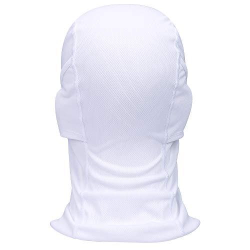 Balaclava Face Mask Adjustable Windproof UV Protection Hood - color: White