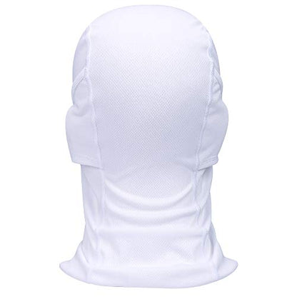 Balaclava Face Mask Adjustable Windproof UV Protection Hood - color: White
