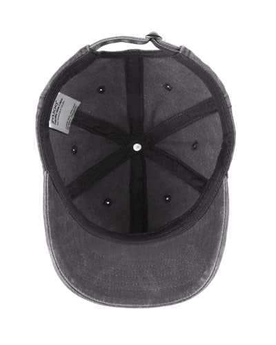 Zylioo Petite Baseball Cap for Small Heads Adult,Soft Crown Washed Dad Hat - color: Washed Black-fits 21.3"-22"