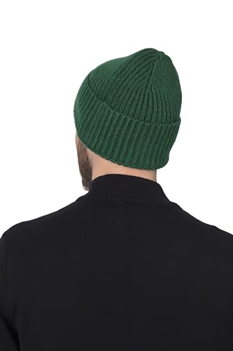 Seamless Beanie Cap, Acrylic Unisex Winter Beanie - color: Green