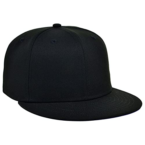 Lids Blank Full Court w/Colored Under Visor Fitted Cap Black/Royal Blue