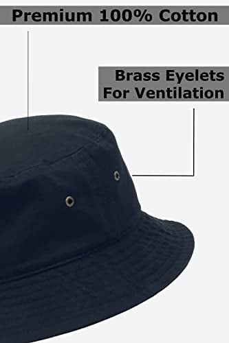Utmost Bucket Hat 100% Cotton & Denim Lightweight Packable Outdoor Summer Beach Fishing Sun Hat(L/XL, 1pc Black)