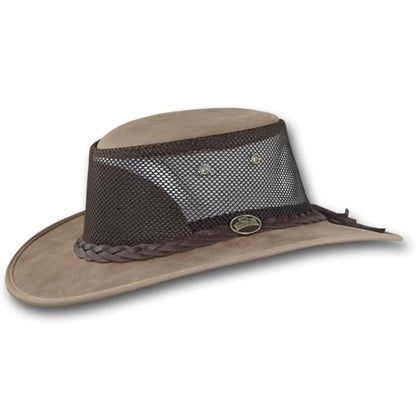 Barmah Hats Foldaway Bronco Cooler Leather Hat - Item 1062 - color: Driftwood, size: X-Large