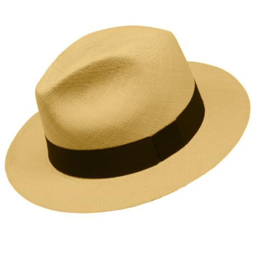 Gamboa Panama Hat for Men and Women - Straw Fedora - color: Light Brown, size: X-Large