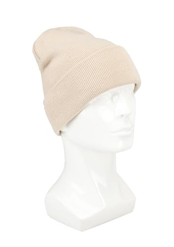 Levi's Mens All-Season Hero Beanie Soft Knit Cuffed Winter Hat, Warm & Comfortable Everyday Style - color: Cream Red Tab