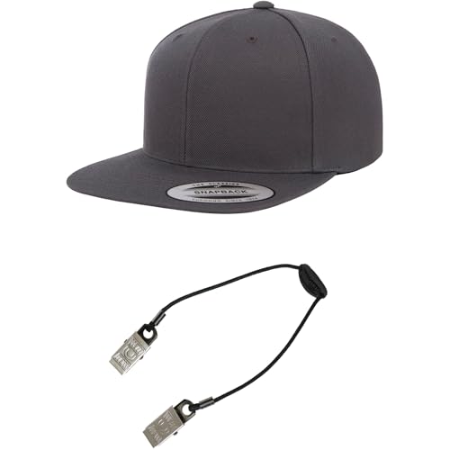 Yupoong Classics 6089 Wool-Blended Snapback Cap Bundle w/Cap Catcher - color: Dark Grey
