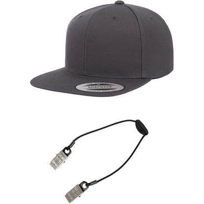 Yupoong Classics 6089 Wool-Blended Snapback Cap Bundle w/Cap Catcher - color: Dark Grey