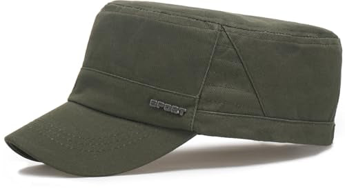 Unisex Cadet Army Cap Military Flat Top Hat for Men Women
