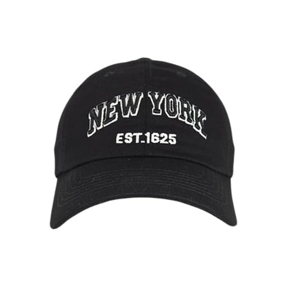 E BY ELIDAN NY Dad Hat, New York EST.1625 Cotton Baseball Cap Women & Men - color: Black Black