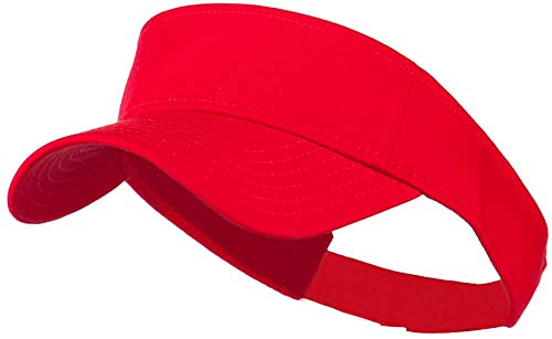 Ashen Fane Unisex Adjustable Cotton Sun Visor - color: Red - Cotton Twill