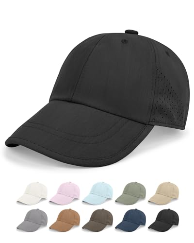 Rosoz Unisex Baseball Cap Vintage UPF 50+ Unstructured Men Women Dad Hat - color: Black