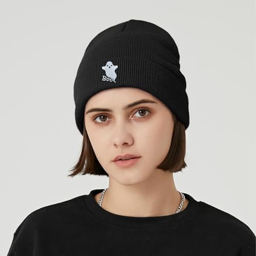 Cool Graphic Beanie for Men and Women - Black - color: Ghost