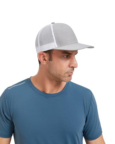 Zylioo XXL Trucker Hat for Big Heads Men Women,2 Tone Mesh Snapback Cap - color: Gray-b, size: Medium-Large