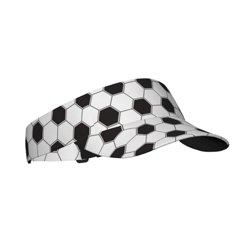 Sports Sun Visor Hats-Adjustable Visor Cap-for Women and Men-for Running, Tennis, Golf - color: Black and White Soccer Funny Football