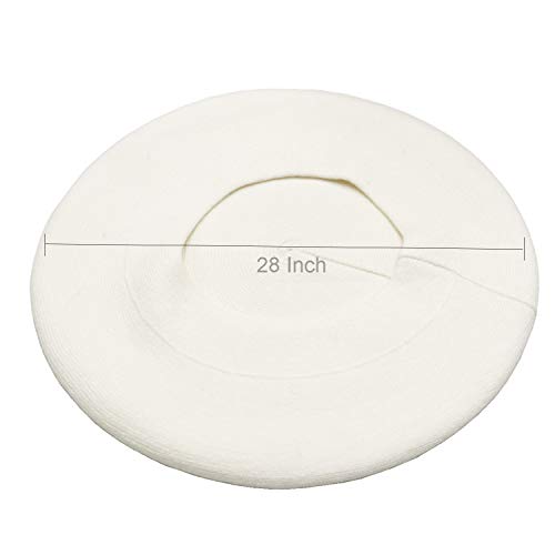 Wheebo Reversible Solid Color French Beret Hat for Women and Girls - color: White