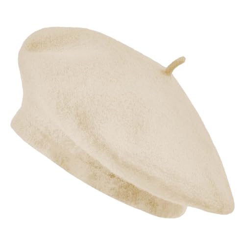 Jolbndcv 6PCS Beret, French Beanie, Outdoor, Winter, Fashion Lady Hat - color: Beige