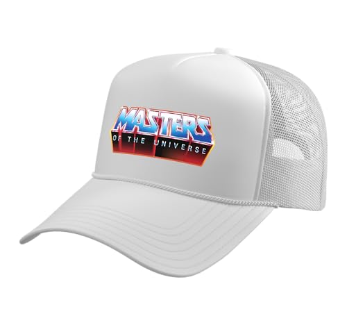Masters of The Universe Logo Trucker Hat with Adjustable Mesh Back - color: White
