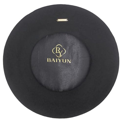 Classic Wool French Red Beret Hats for Women Men - color: M--black