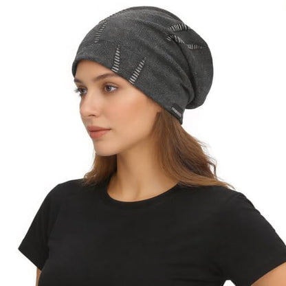 Ruphedy Men Slouchy Beanie Summer Long Oversize Thin Lightweight Skull Cap B011h - color: B402-grey, size: One Size