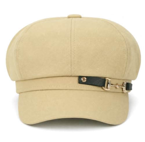 Beret Hat for Women Newsboy Hat Baker Boy Cap y2k Hat - color: Khaki