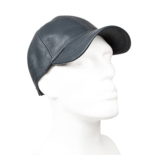 Genuine Leather Unisex Baseball Cap - color: Dark Gray