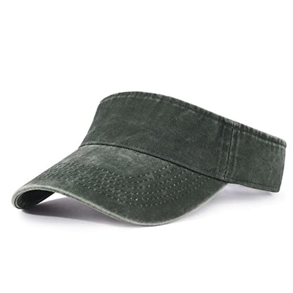 HH HOFNEN Sports Sun Visor Hats Cotton Adjustable Golf Caps for Men Women - color: #1c Army Green