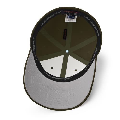 FX XRP Fitted Hat Embroidered Curved Bill Mid Crown Closed-Back Structured Twill Cap - color: Olive, size: Large-X-Large