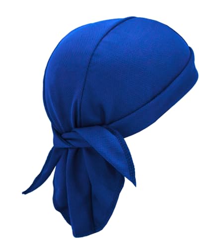 Sweat Wicking Do Rags Skull Caps, Cooling Hip Hop Hat, Beanie Durag Motorcycle Head Wrap Doo Rag Liner for Men Women - color: Royal Blue