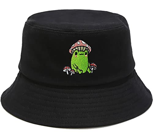 Unisex Bucket Hat Summer UPF 50+ Sun Protection Outdoor Beach Fishing Travel Hiking Hat - color: Mushroom Frog