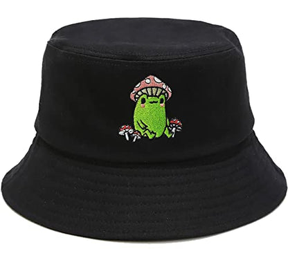 Unisex Bucket Hat Summer UPF 50+ Sun Protection Outdoor Beach Fishing Travel Hiking Hat - color: Mushroom Frog