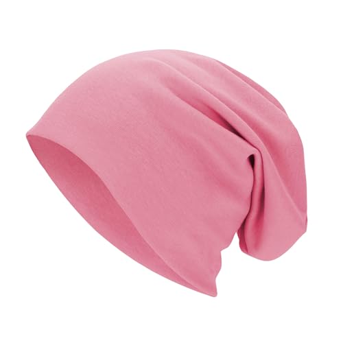 Unisex Slouchy Beanie Cotton Lightweight Beanie Hat Skull Cap Night Sleep Hat Hip-Hop Hat - color: Pink