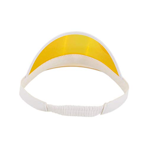 Giovacker Womens Mens PVC Clear Colorful Sun Visor Hats - color: 1pcs Yellow With White Border