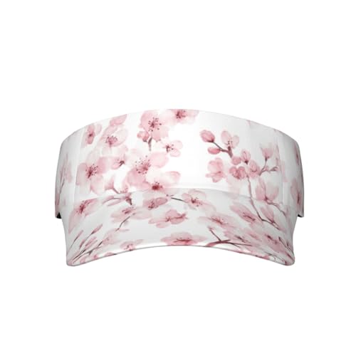 Sports Sun Visor Hats Adjustable Men Women Lightweight Packable Cooling Empty Top Visor Hat for Running, Tennis, Golf - color: Cherry Blossoms